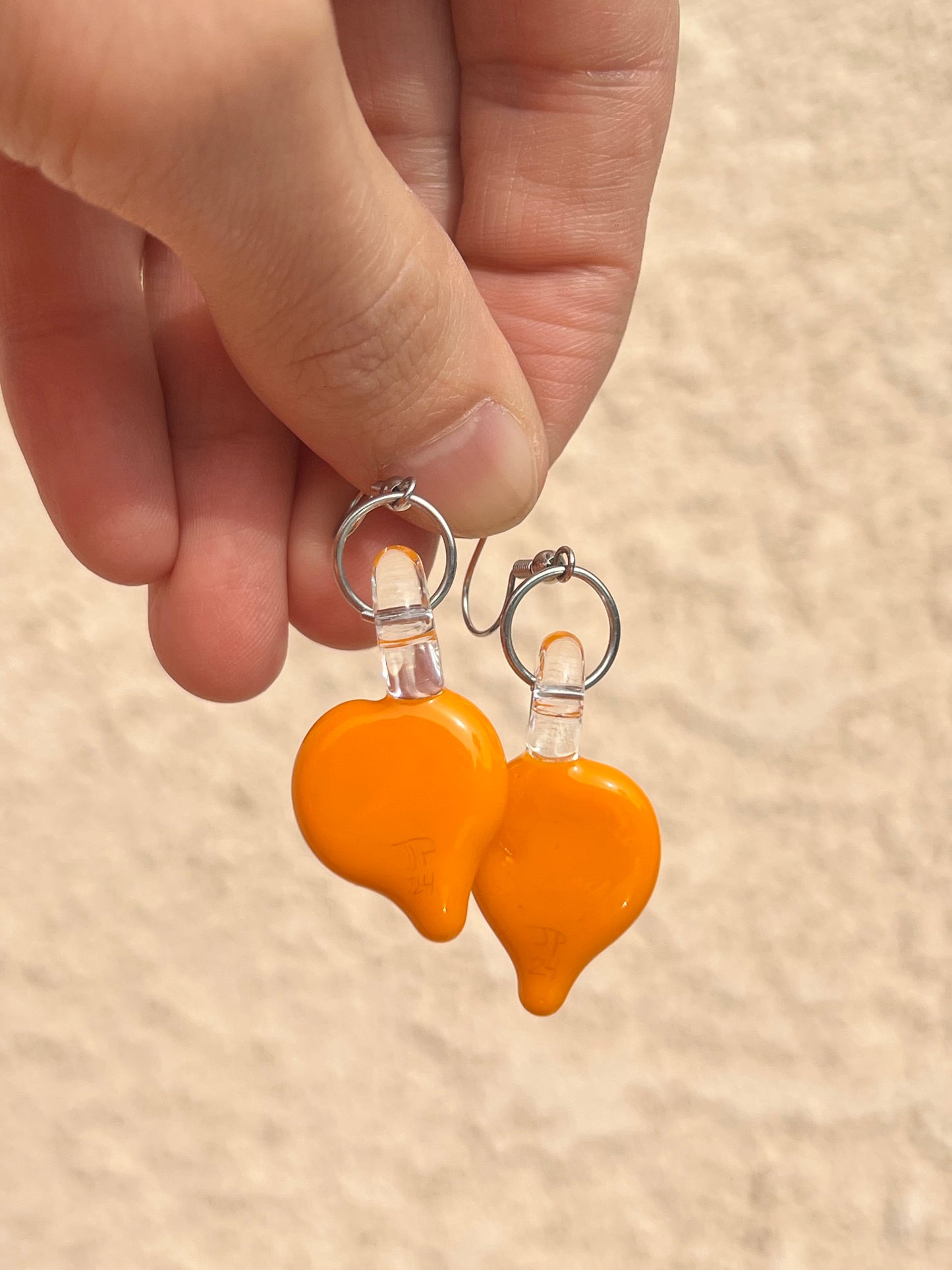 Earrings - Orange Leaves