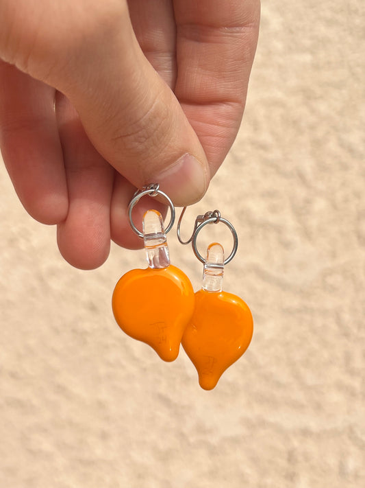 Earrings - Orange Leaves