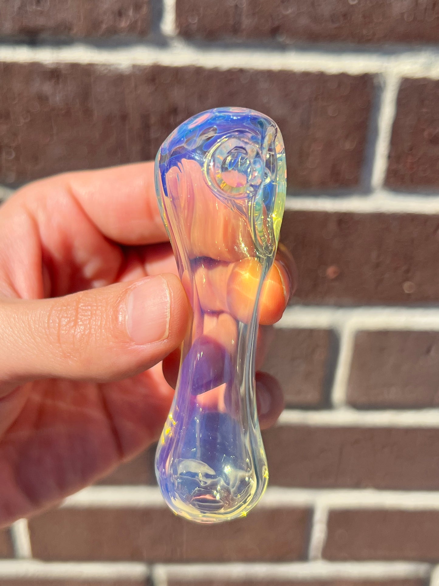 Pipe - Silver fumed clear spoon