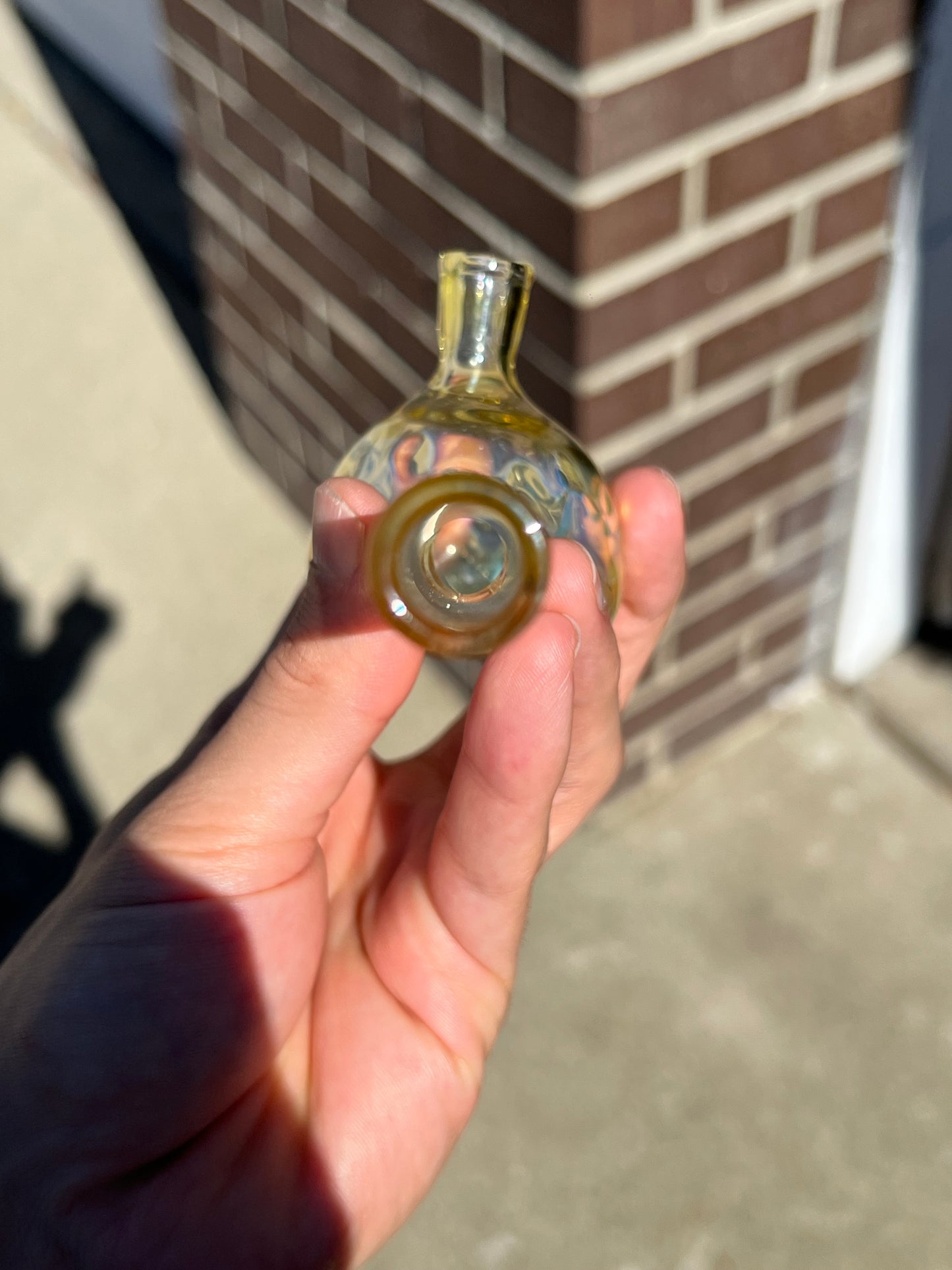 Pipe / Rig - Silver fume clear dry pipe, 10mm fitting