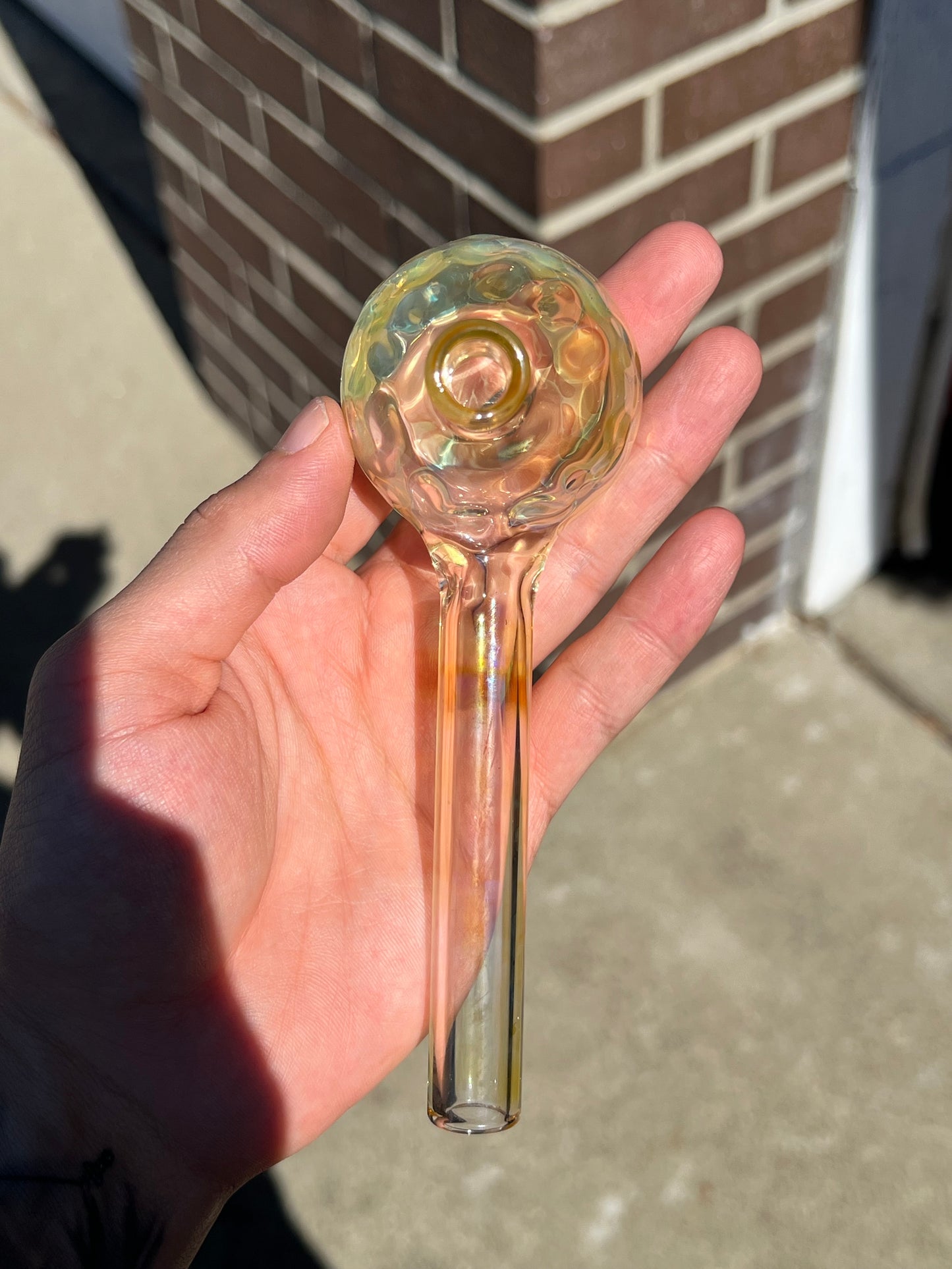 Pipe / Rig - Silver fume clear dry pipe, 10mm fitting