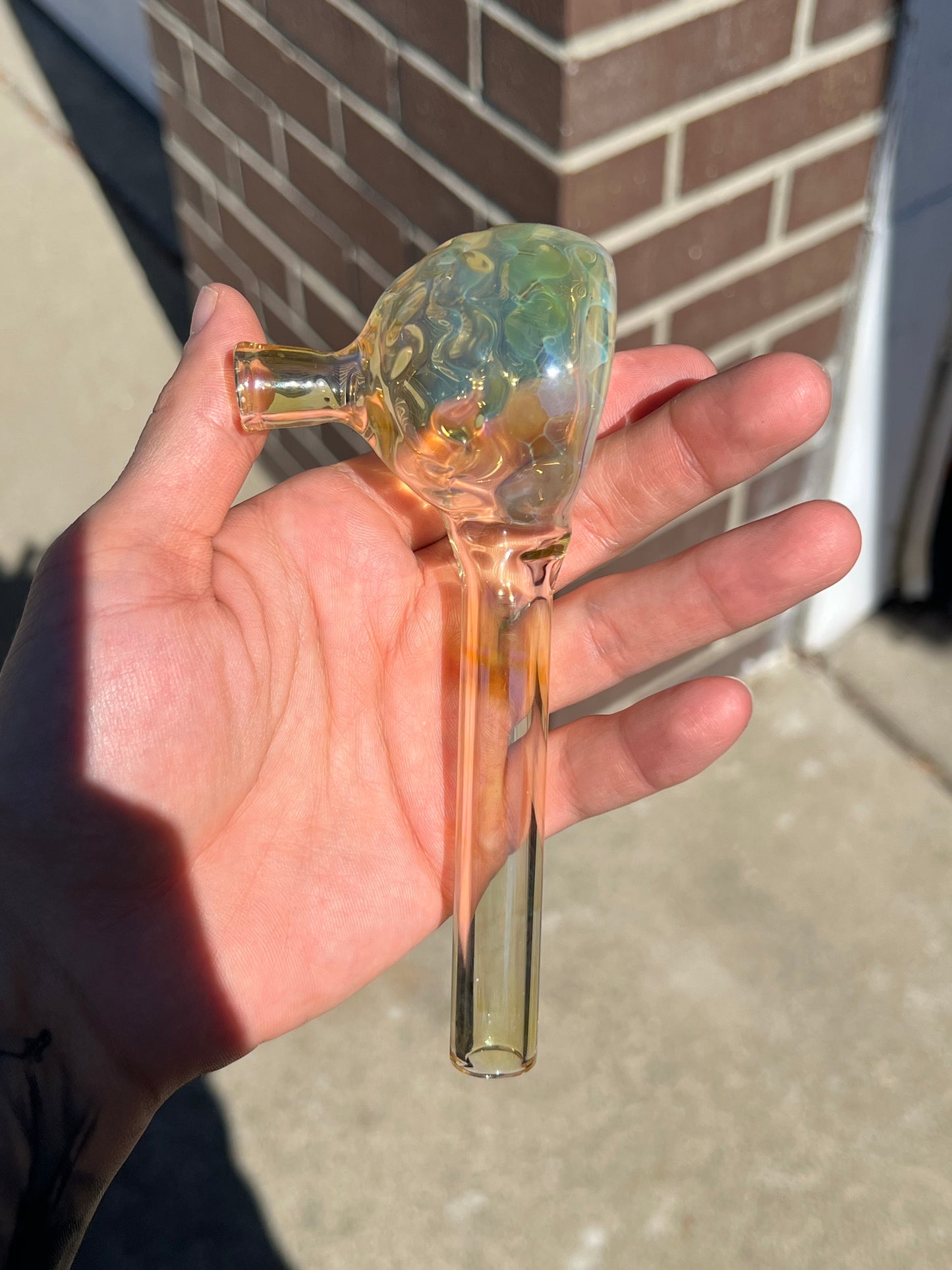 Pipe / Rig - Silver fume clear dry pipe, 10mm fitting