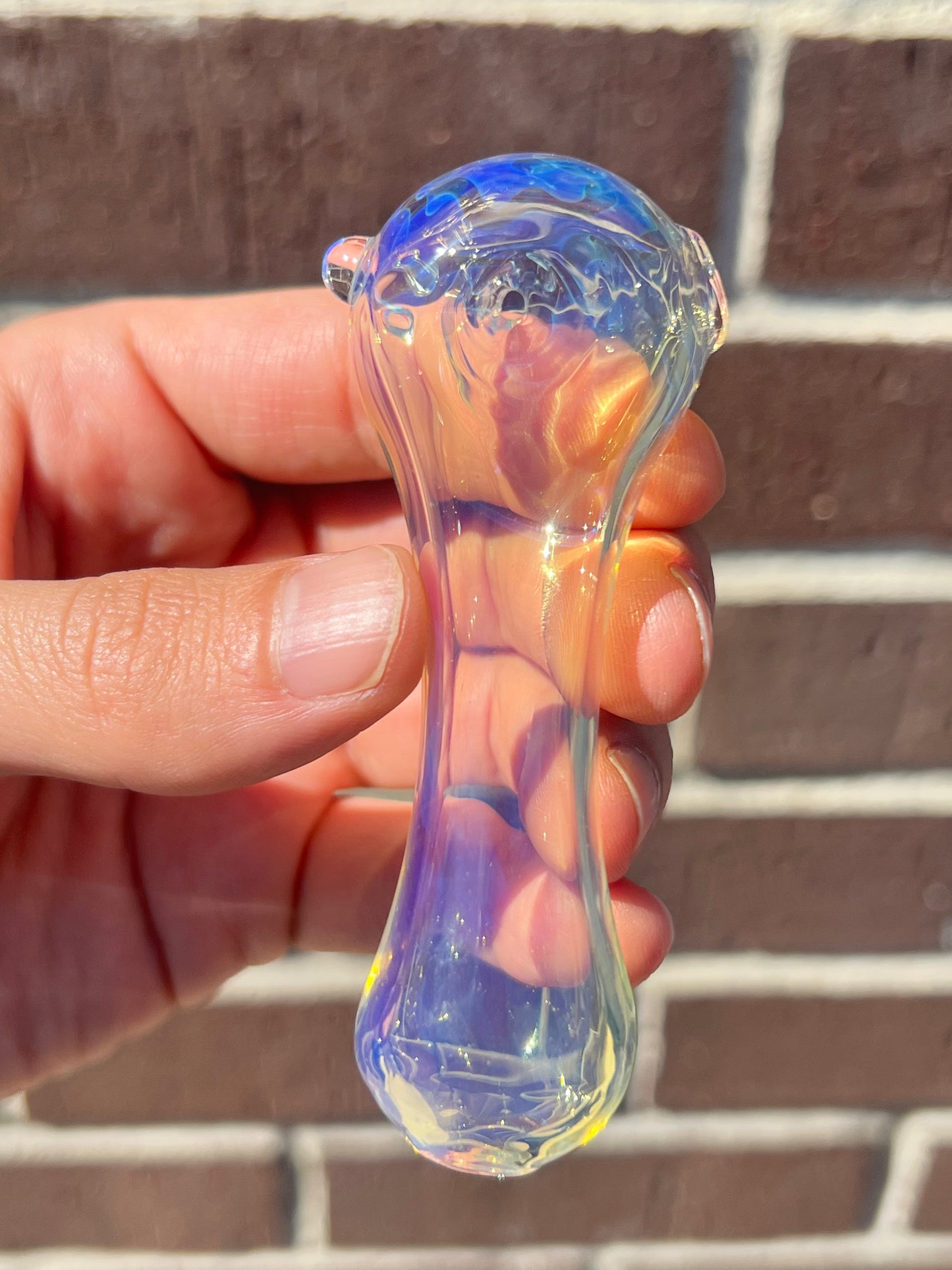 Pipe - Silver fumed clear spoon