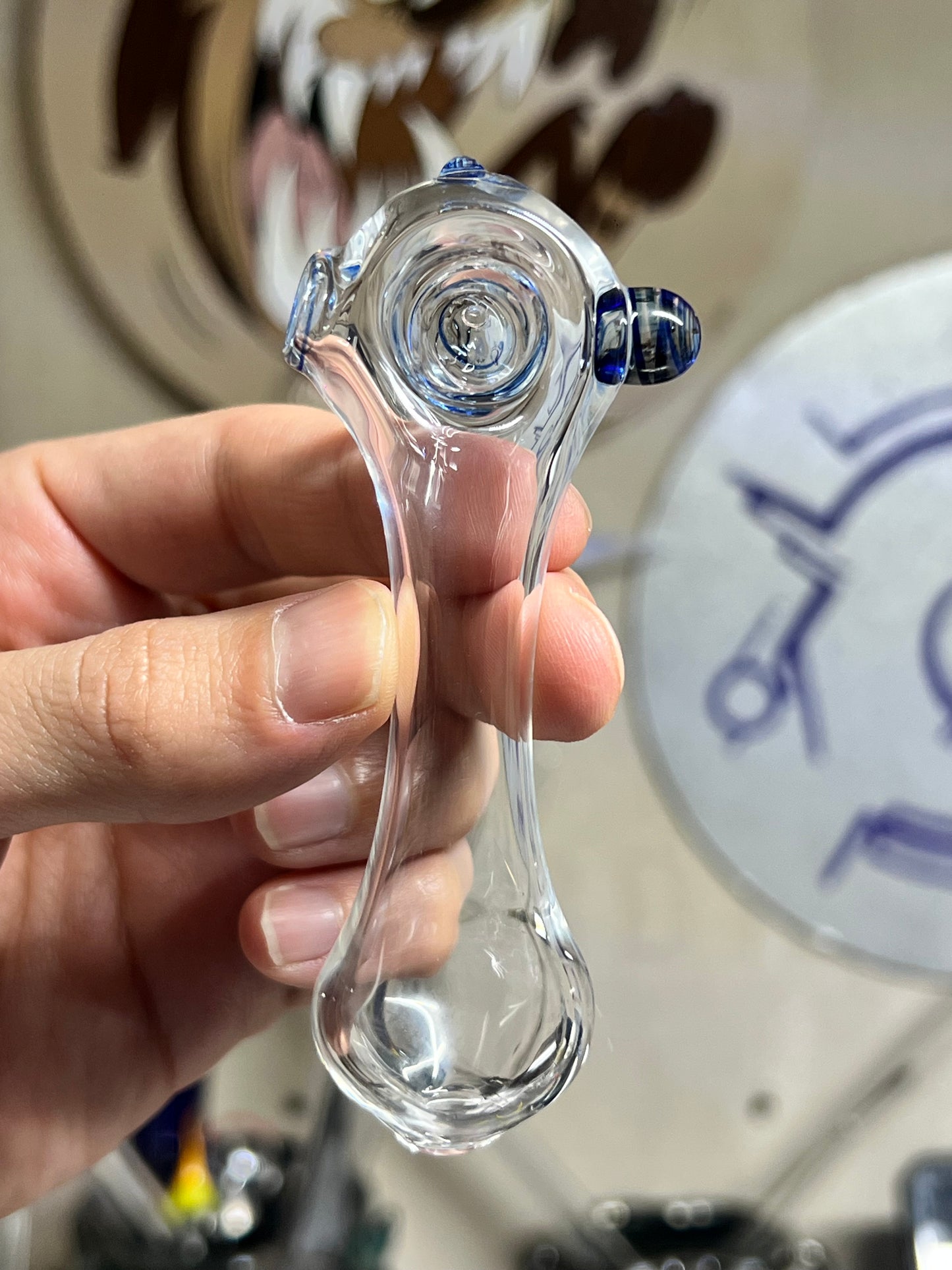 Pipe - Clear Spoon, Swirl accents (UV)